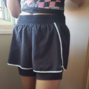 New Balan e Bla k Athleti  Shorts with White Trim Small